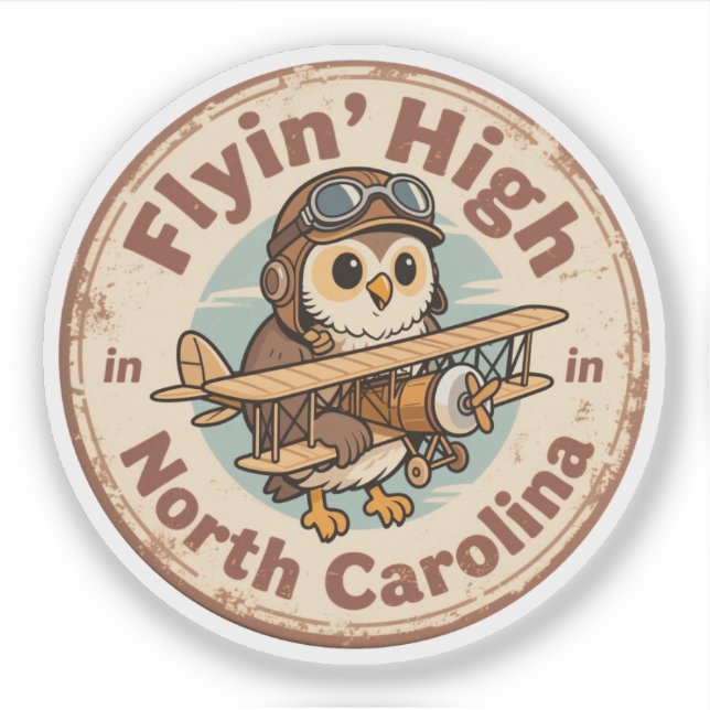 Flyin’ High_ North Carolina Aviation-Themed Artwor Sticker (Front)