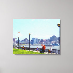 Flying A Kit At Pier A Park Hoboken NJ' Canvas Print