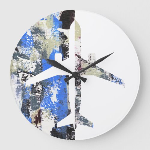 Flying Abstract by Michael Moffa Large Clock