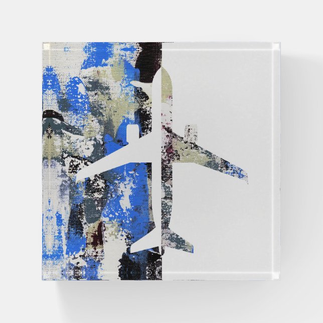 Flying Abstract by Michael Moffa Paperweight (Front)