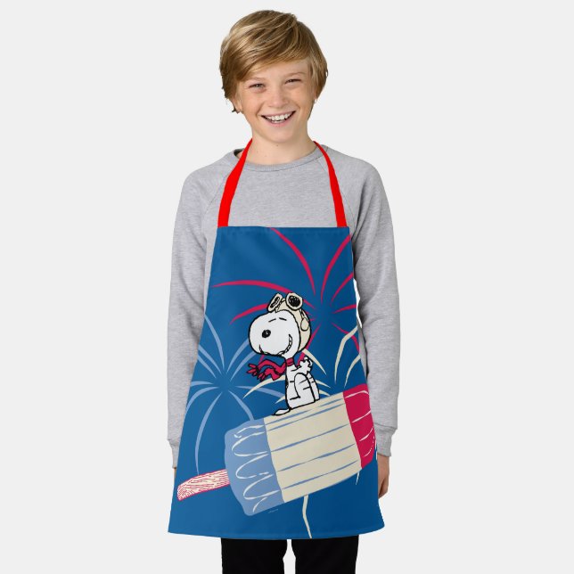 Flying Ace Snoopy on Ice Pop Apron (Worn)