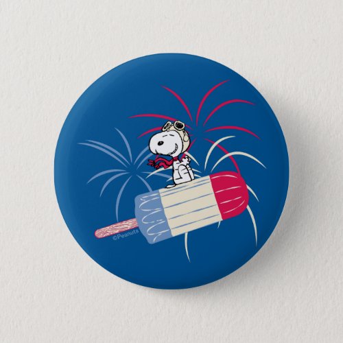 Flying Ace Snoopy on Ice Pop Button