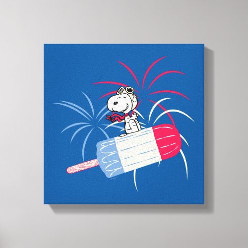 Flying Ace Snoopy on Ice Pop Canvas Print