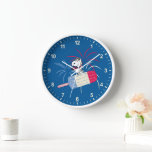 Flying Ace Snoopy on Ice Pop Clock<br><div class="desc">Peanuts 4th of July | Check out Flying Ace Snoopy on a red,  white,  and blue ice pop,  riding past fireworks in the sky!</div>