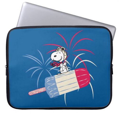 Flying Ace Snoopy on Ice Pop Laptop Sleeve