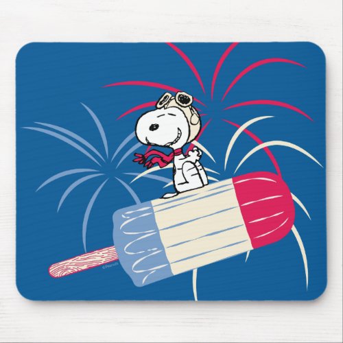 Flying Ace Snoopy on Ice Pop Mouse Pad