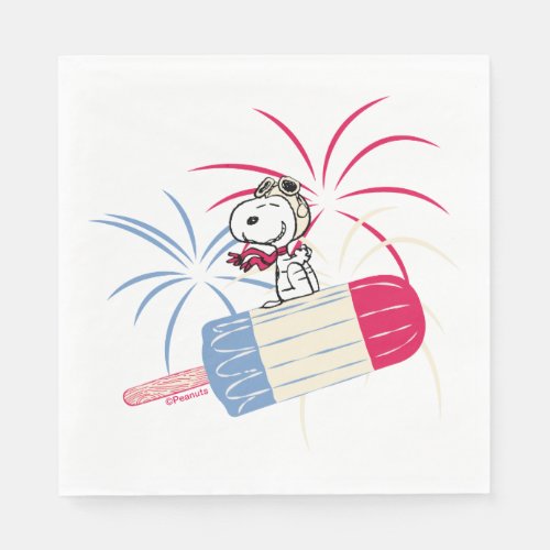 Flying Ace Snoopy on Ice Pop Napkins