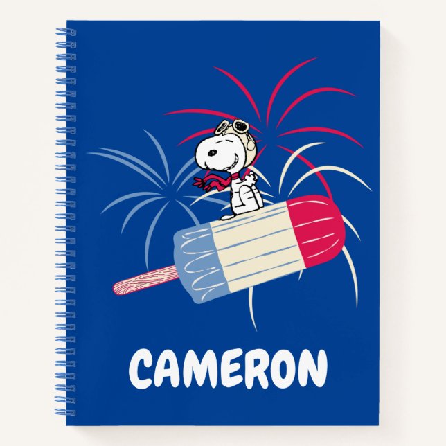 Flying Ace Snoopy on Ice Pop Notebook (Front)