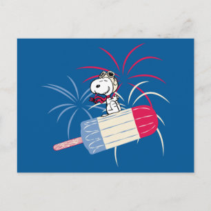 Flying Ace Snoopy on Ice Pop Postcard