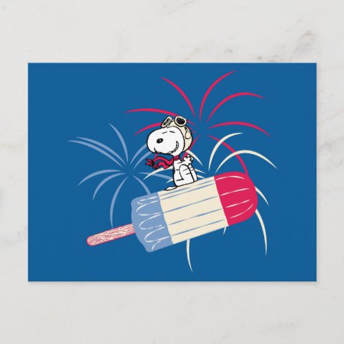 Flying Ace Snoopy on Ice Pop Postcard