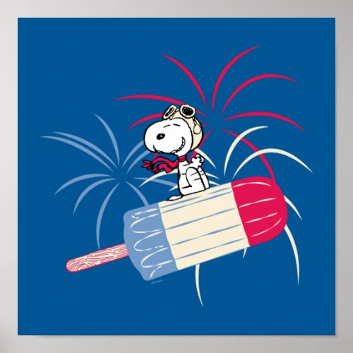 Flying Ace Snoopy on Ice Pop Poster