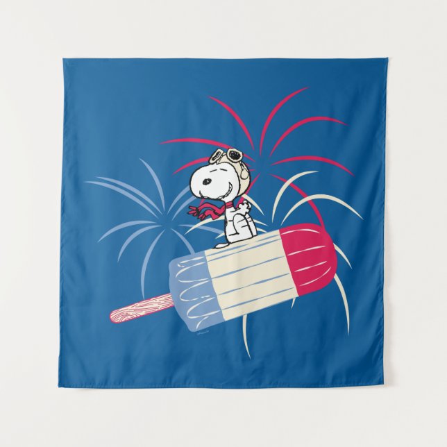Flying Ace Snoopy on Ice Pop Tapestry (Front)