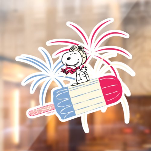 Flying Ace Snoopy on Ice Pop Window Cling