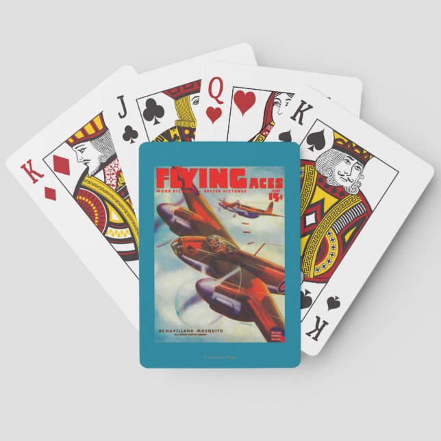 Flying Aces Magazine Cover 5 Poker Cards (Back)