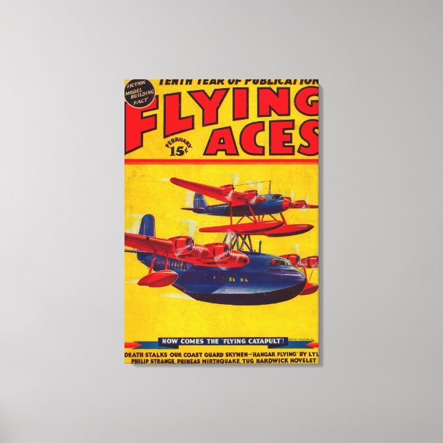 Flying Aces Magazine Cover Canvas Print (Front)