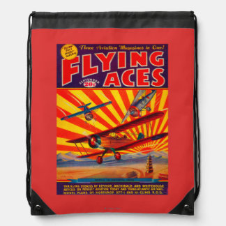 Flying Aces Magazine Cover Drawstring Bag