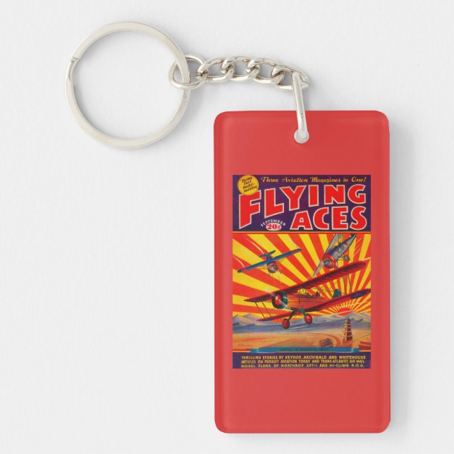 Flying Aces Magazine Cover Keychain (Front)
