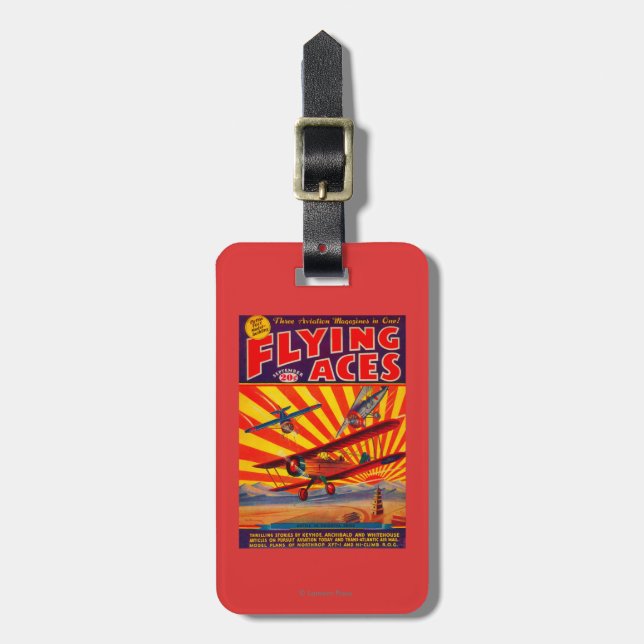 Flying Aces Magazine Cover Luggage Tag (Front Vertical)