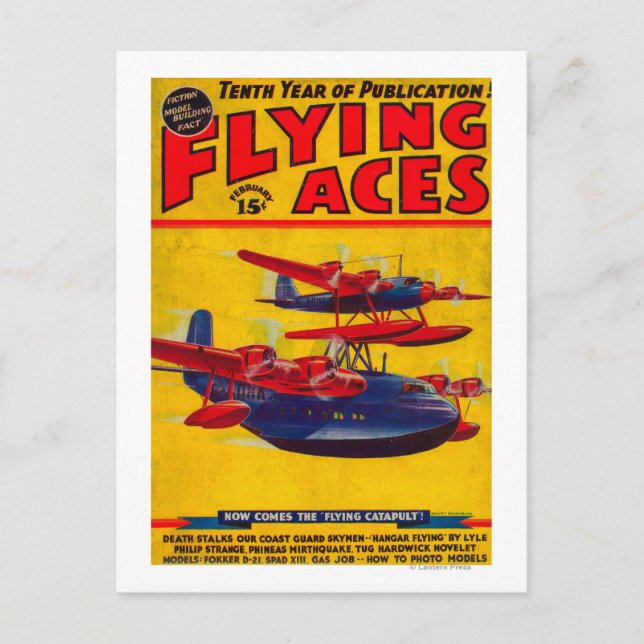 Flying Aces Magazine Cover Postcard (Front)