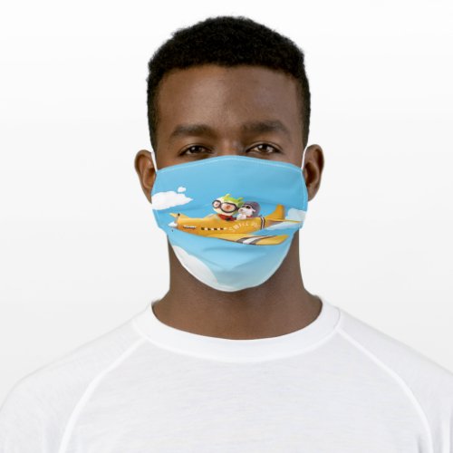 Flying Adventure with Dog Adult Cloth Face Mask