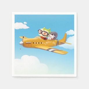 Flying Adventure with Dog Napkins