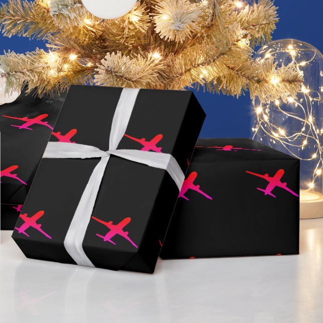 Flying Aircraft Airplane Aviation Aviator Wrapping Paper (Holidays)