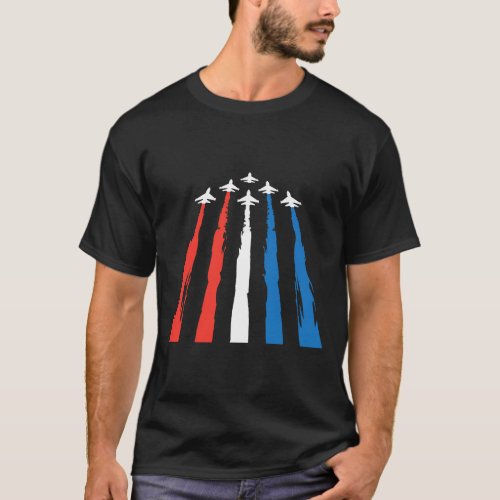 Flying Aircraft Jet Airplane Vapor Trails 4th of J T_Shirt