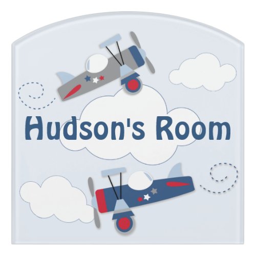 Flying Airplane Adventure Nursery Door Sign