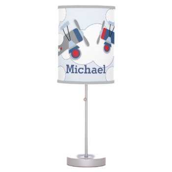 Flying Airplane Adventure Nursery Lamp by Personalizedbydiane at Zazzle