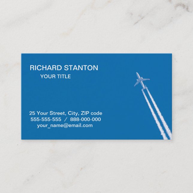 Flying airplane business card (Front)