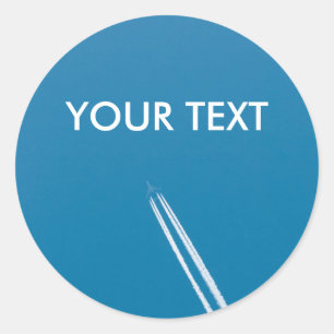 Flying airplane classic round sticker