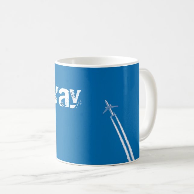 Flying airplane coffee mug (Front Right)