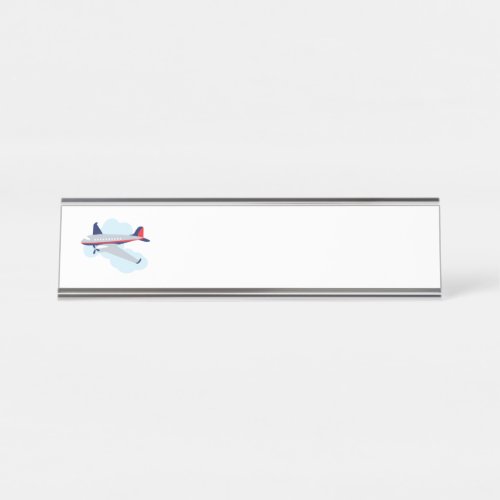 Flying Airplane Desk Name Plate
