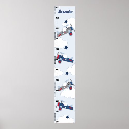 Flying Airplane Growth Chart Keep at 8x44