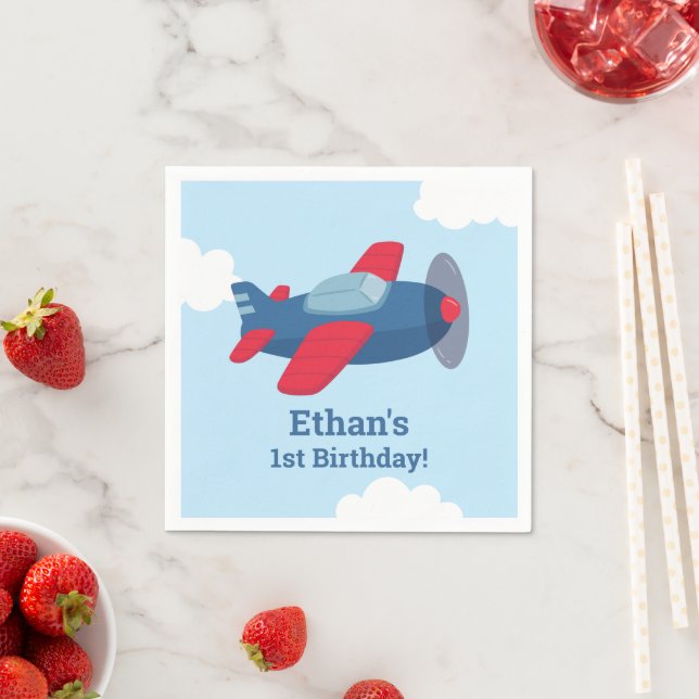 Flying Airplane Kids Birthday Party Supplies Napkins (Insitu)