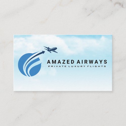 Flying Airplane Logo  Sky Business Card