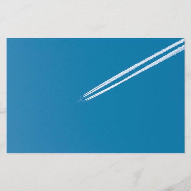 Flying airplane on a blue sky background flyer (Front)