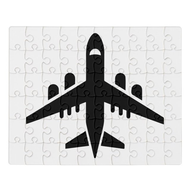 Flying airplane silhouette jigsaw puzzle (Puzzle Horizontal)