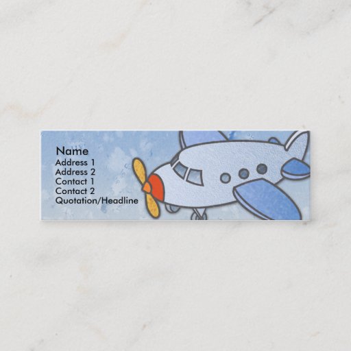 Customizable Flying Airplane Skinny Profile Cards Business Card Template