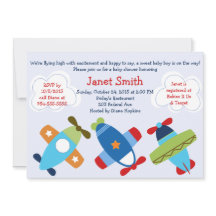Flying Airplanes Baby Shower Invitation