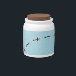 flying airplanes candy jar<br><div class="desc">Awesome design with flying airplanes, ideal for pilots and aviation fans. It is essential for pilots, engineers, hostesses, students in flight school and aviation enthusiasts. Popular design for flight and aviation fanatics. If you love flying you will love this product.</div>