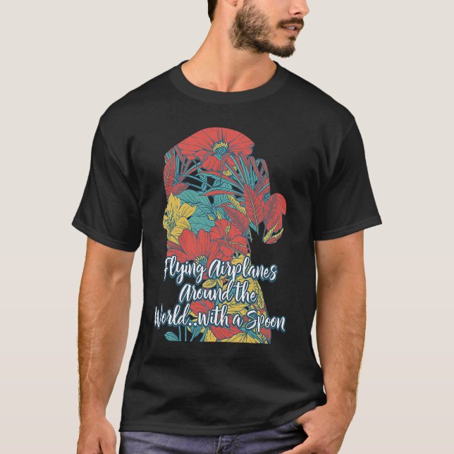 Flying Airplanes with Spoon Mom Lifestyle Mother H T-Shirt (Front)