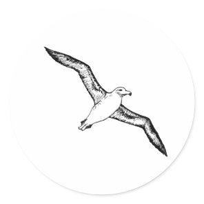 Flying Albatross Illustration Classic Round Sticker