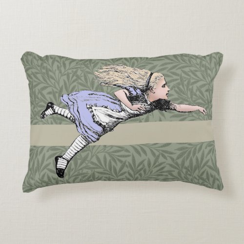 Flying Alice in Wonderland Looking Glass Accent Pillow