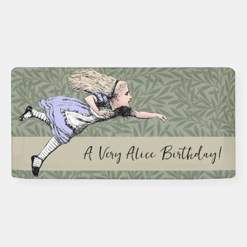 Flying Alice in Wonderland Looking Glass Banner