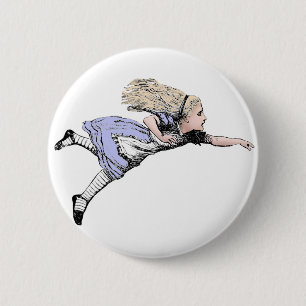Flying Alice in Wonderland Looking Glass Button