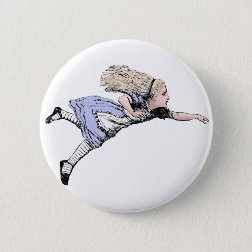 Flying Alice in Wonderland Looking Glass Button