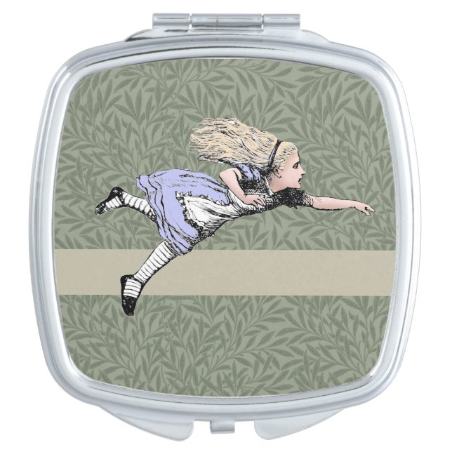 Flying Alice in Wonderland Looking Glass Compact Mirror (Front)