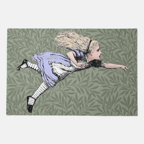 Flying Alice in Wonderland Looking Glass Doormat