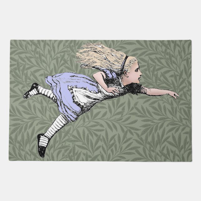 Flying Alice in Wonderland Looking Glass Doormat (Front)